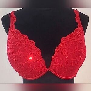 Cacique Vibrant Red Lace Bra
